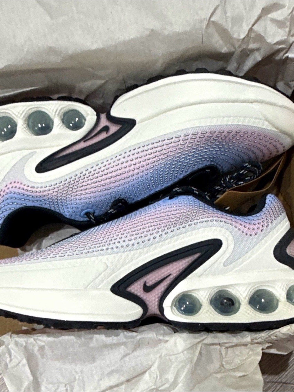 Nike Women's White Sneakers with Pink-Purple Gradient Mens 8 / women’s 9.5
